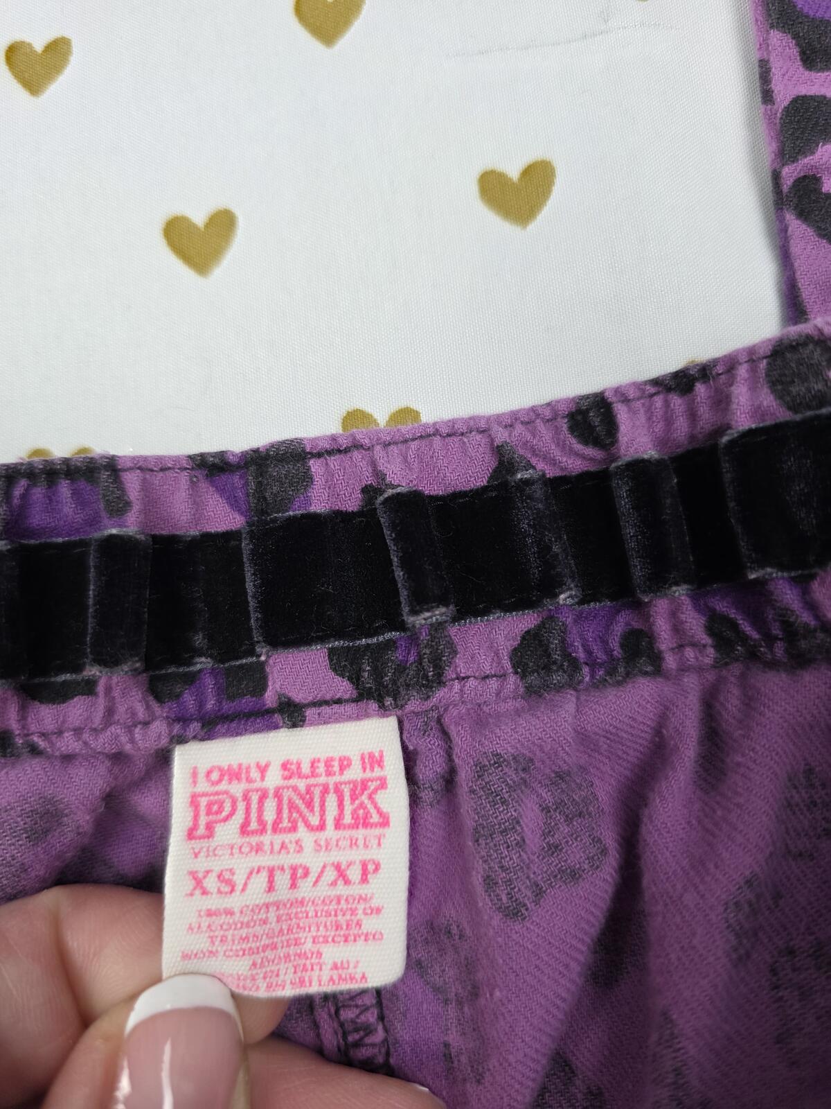 Victorias Secret PINK Vintage Purple Leopard Cheetah Sleep Pants XS