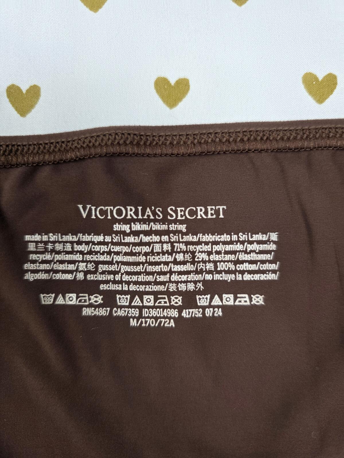 Victorias Secret LOT of 3 MEDIUM Satin Bikini Panties & String Silky Underwear