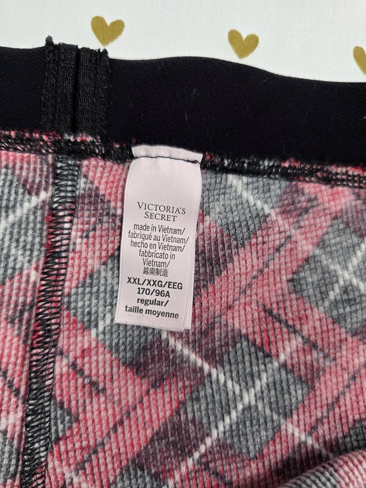 Victorias Secret Red Tapered Plaid Thermal Sleep Pants Pajama Bottoms 2XL XXL