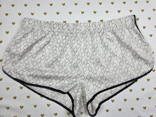 Victorias Secret Geometric Satin Silky  Sleep Shorts Boxers Pajama Bottoms SMALL