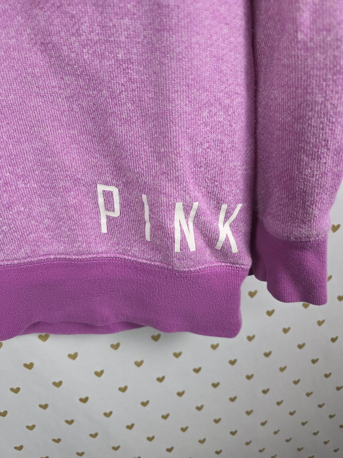 Victorias Secret Pink Purple Deep V neck sweater Shirt LARGE