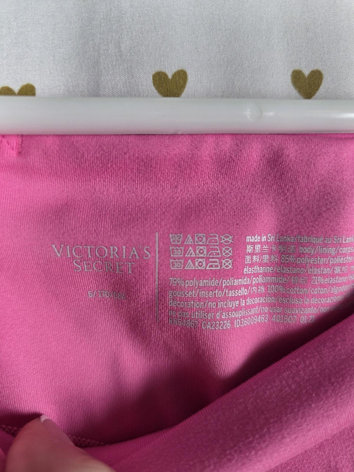 Victorias Secret PINK Sheer Side Cutout Leggings Yoga Pants Sz 6 Medium