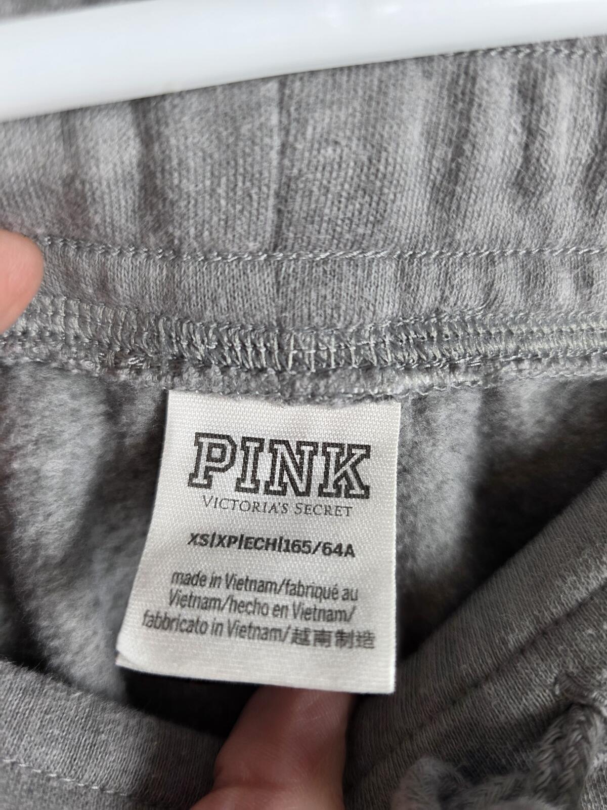 Victorias Secret PINK ZEBRA BLING Sequined Joggers Sweatpants XS Grey