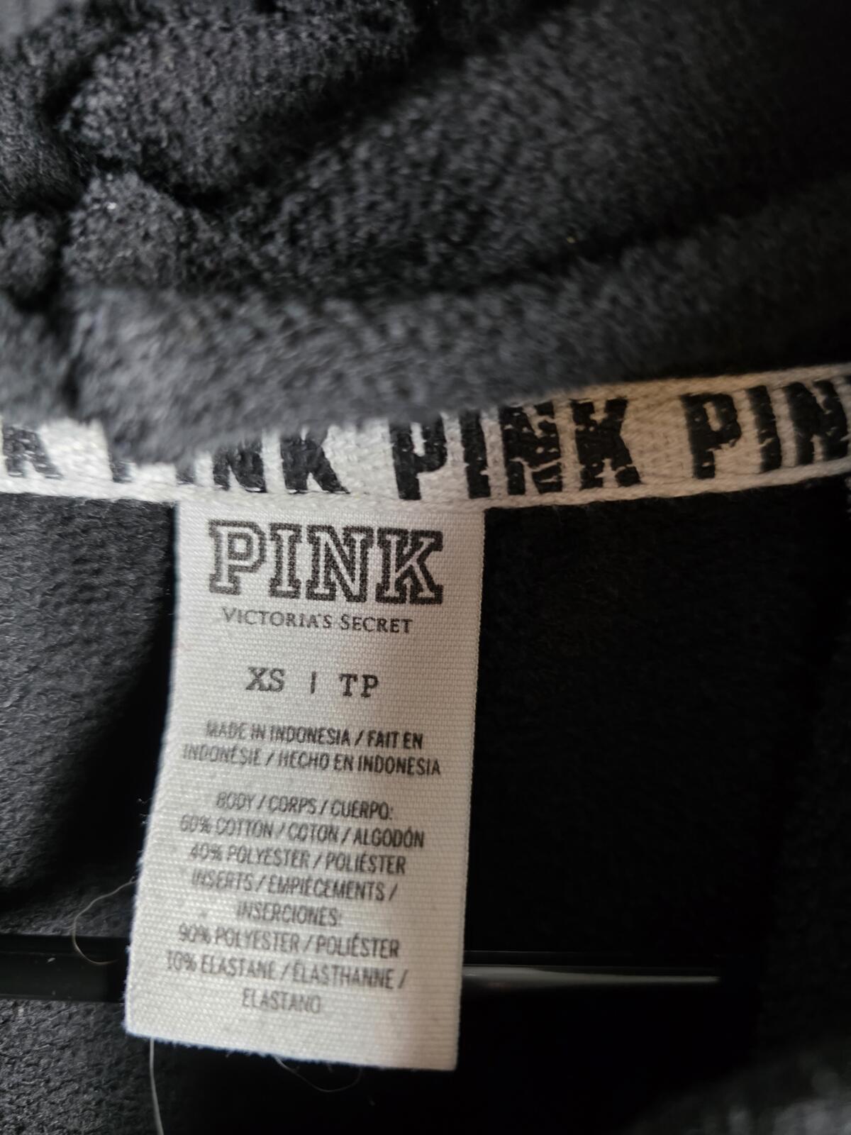 Victorias Secret Pink BLING Sequined SET 2pc Hoodie Full ZIp Jacket Joggers XS