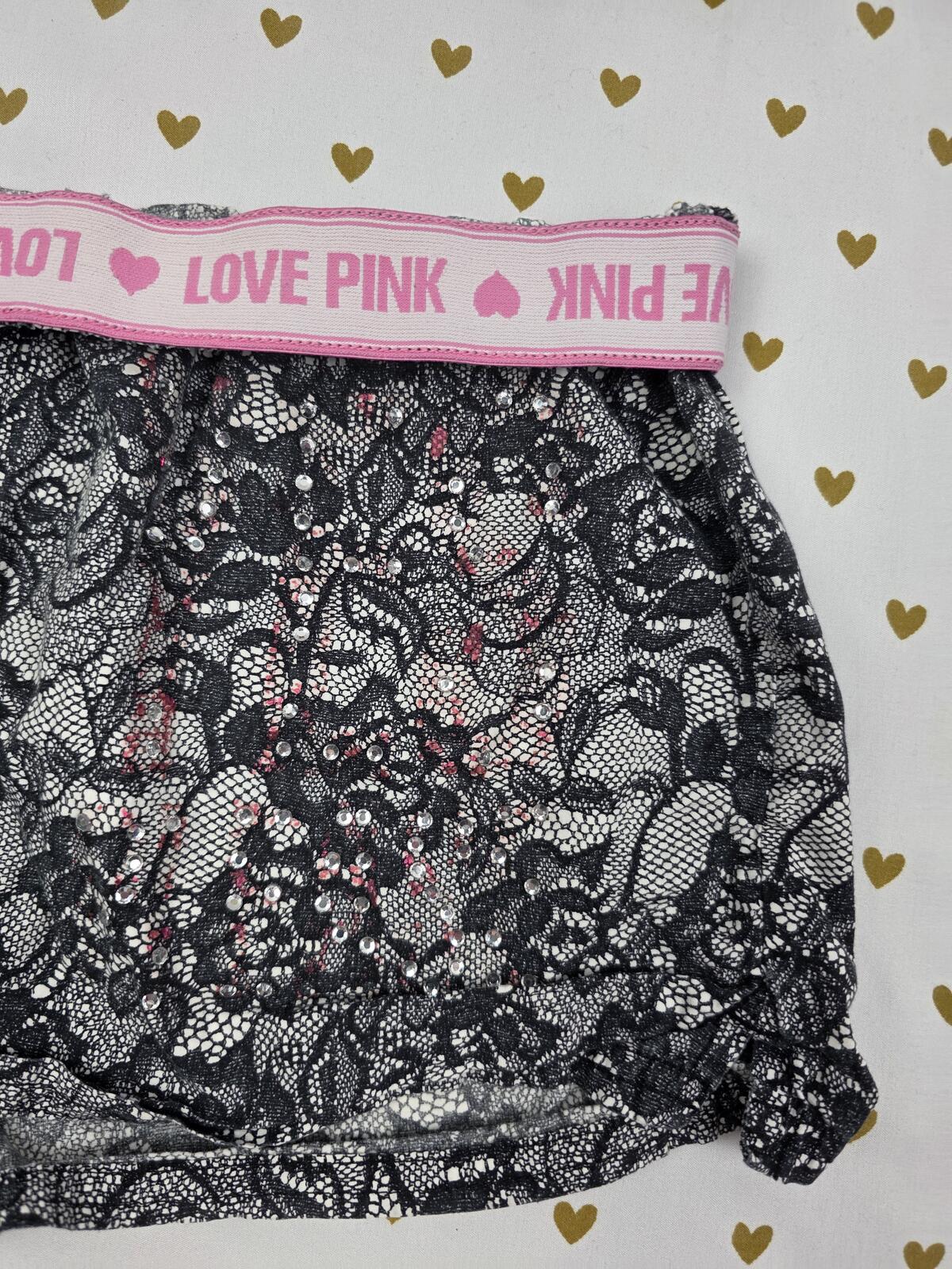 Victorias Secret PINK Lace Design Vintage Sleep Shorts Boxers Pajama Bottoms XS