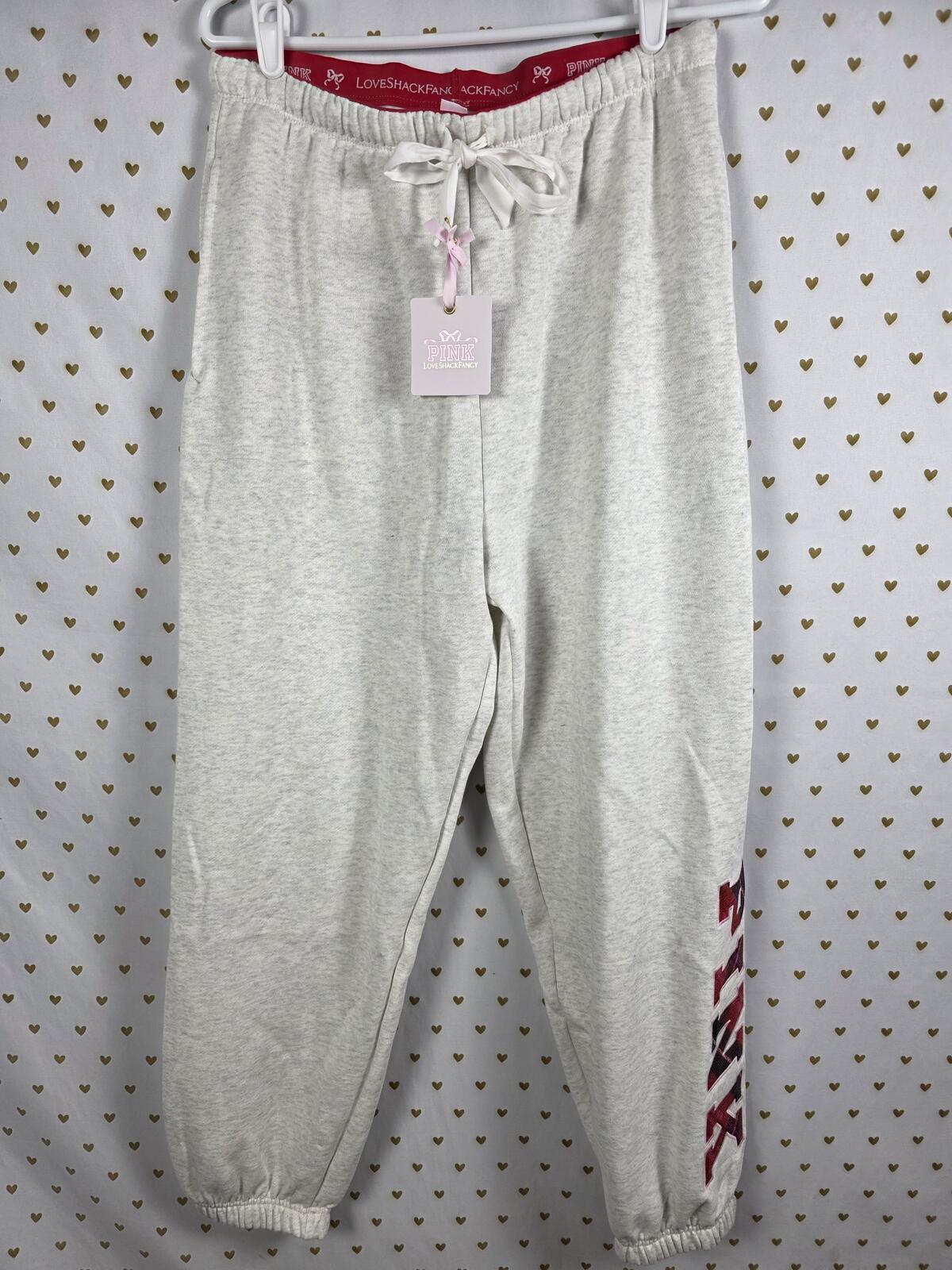 Victorias Secret PINK LOVESHACKFANCY Campus Sweatpants Medium Joggers NWT