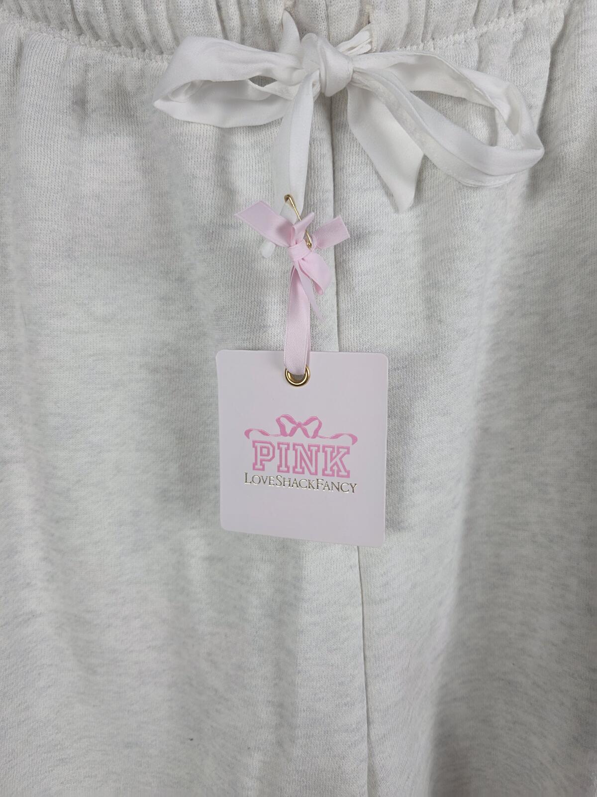 Victorias Secret PINK LOVESHACKFANCY Campus Sweatpants Medium Joggers NWT