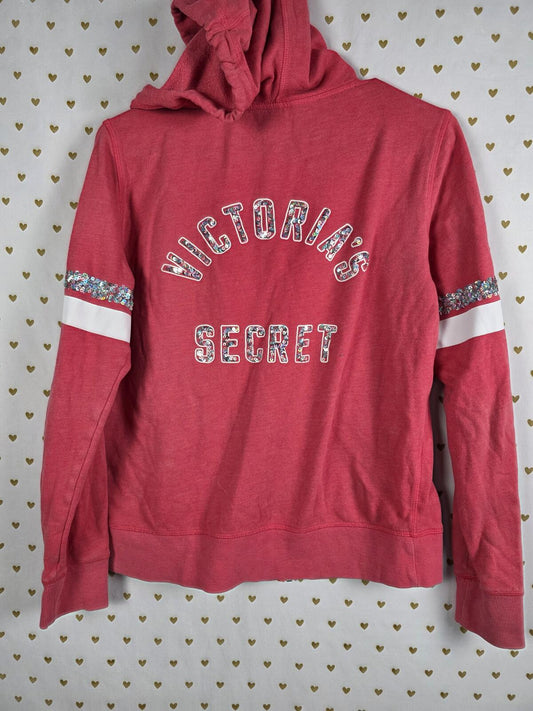 Victorias Secret BLING Wings Hoodie Jacket Sequined Logo Full Zip SMALL