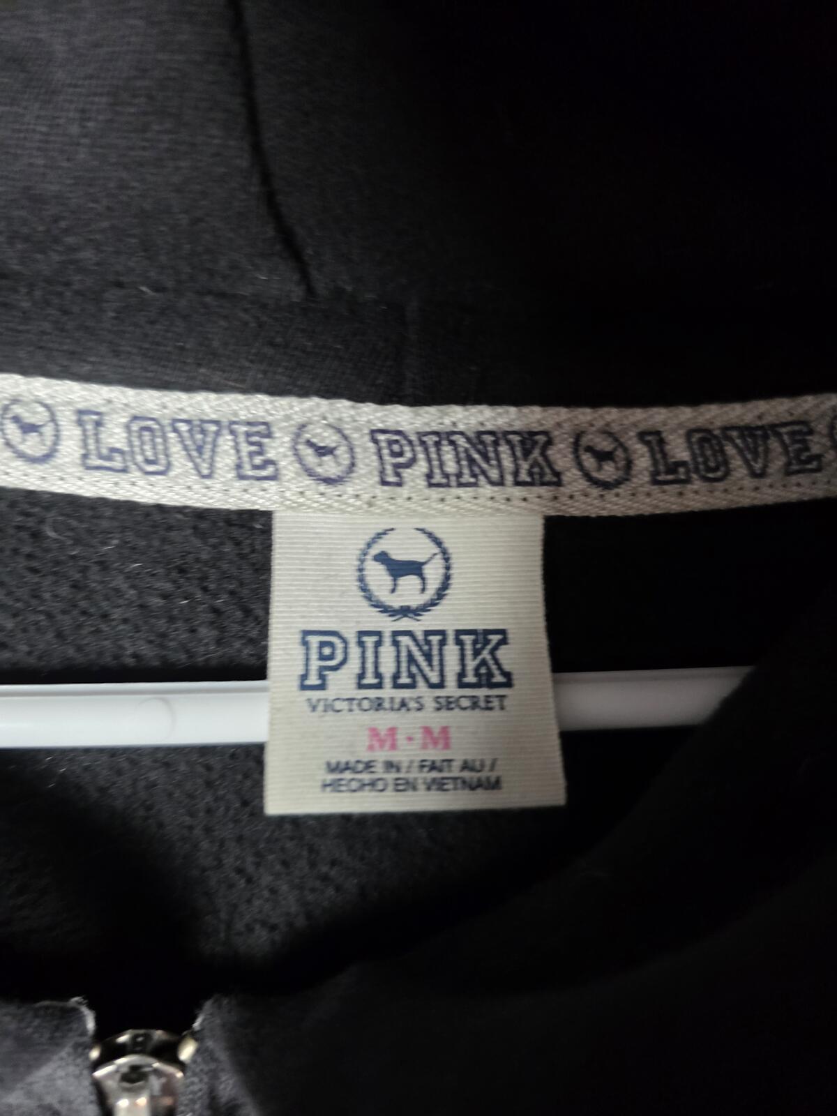 Victorias Secret Pink HTF RARE Bling Vintage Full ZIp Hoodie Jacket MEDIUM