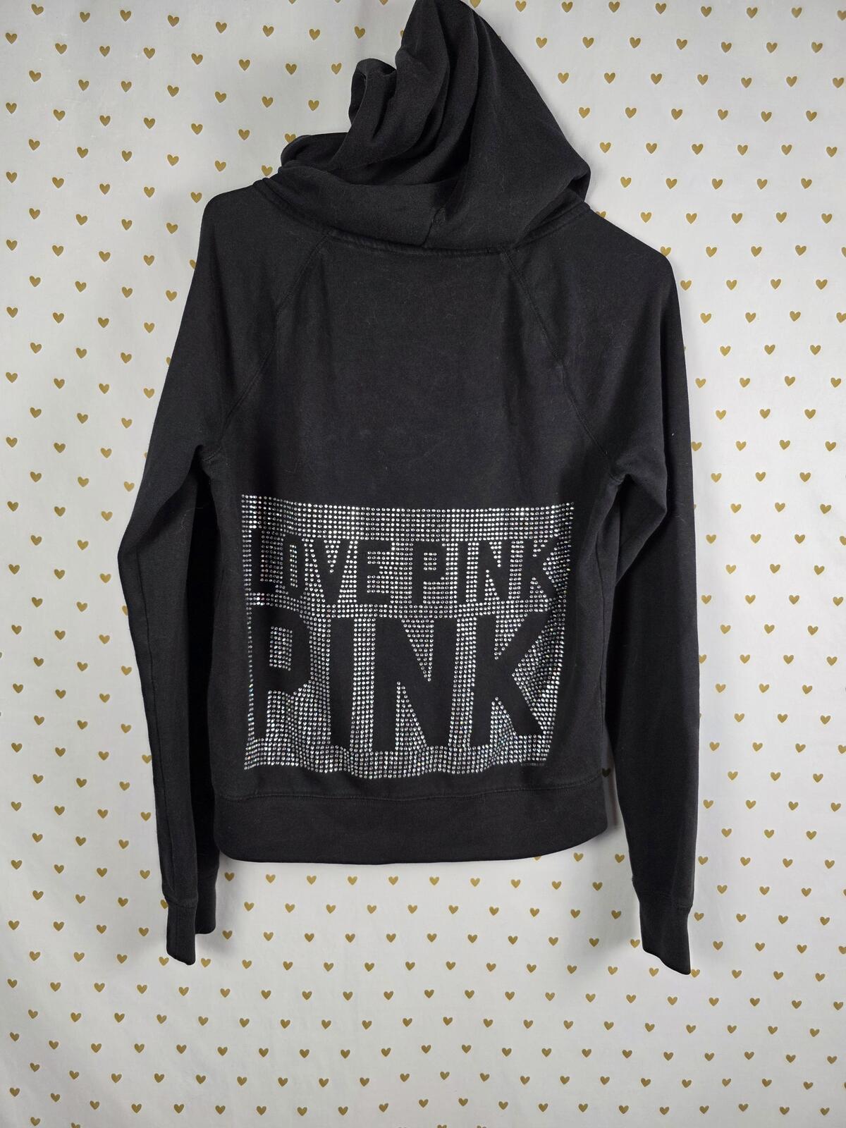 Victorias Secret Pink HTF RARE Bling Vintage Full ZIp Hoodie Jacket MEDIUM