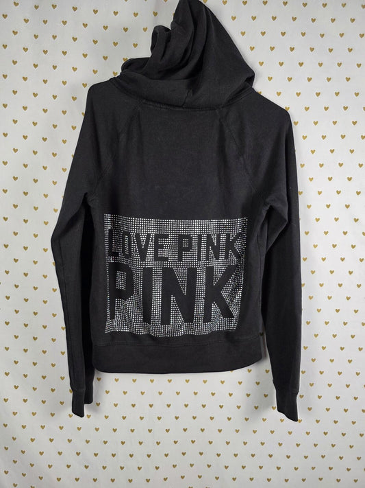 Victorias Secret Pink HTF RARE Bling Vintage Full ZIp Hoodie Jacket MEDIUM