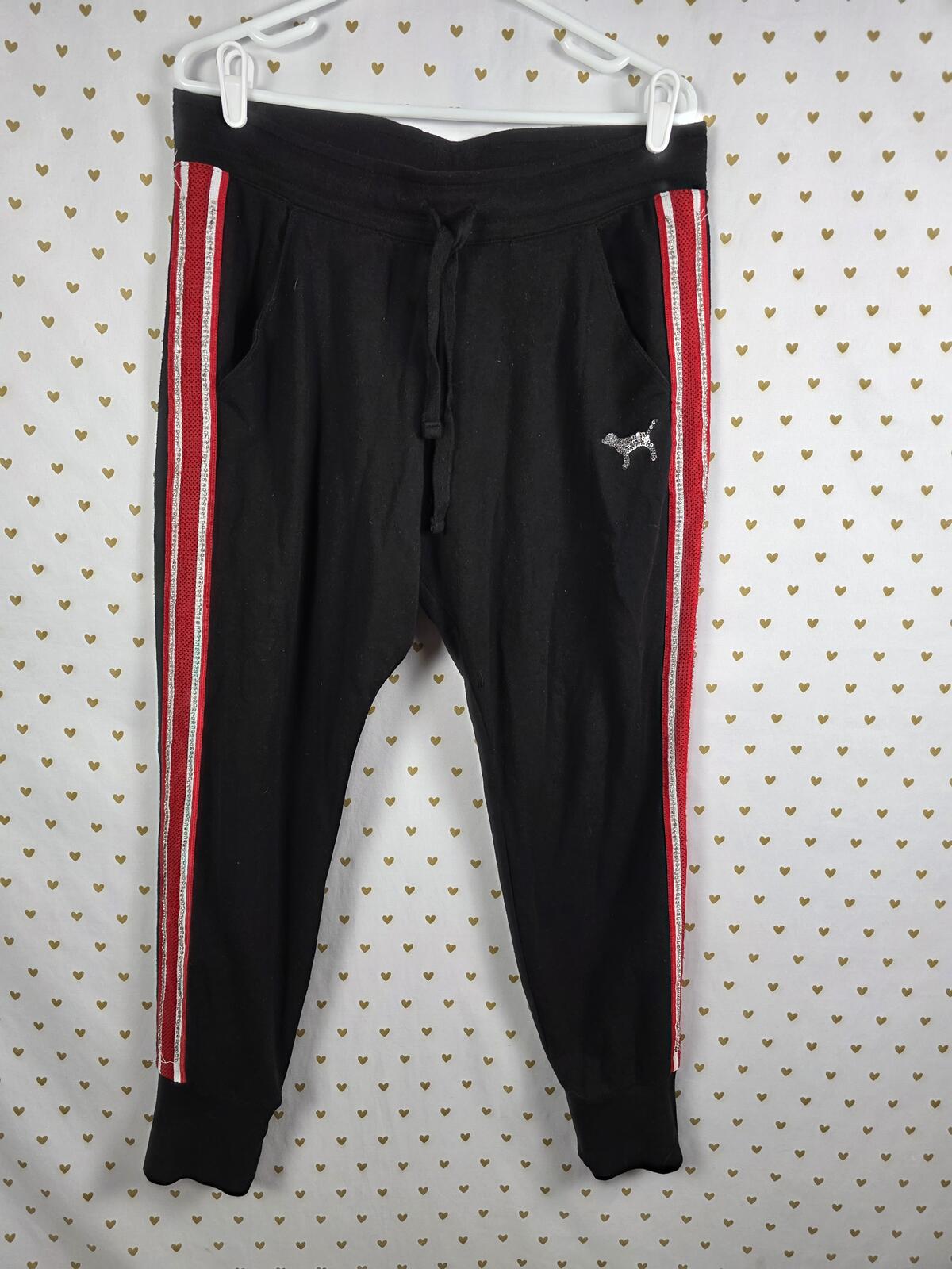 Victorias Secret PINK BLING LOGO BUTT Joggers Sweatpants Sweats LARGE