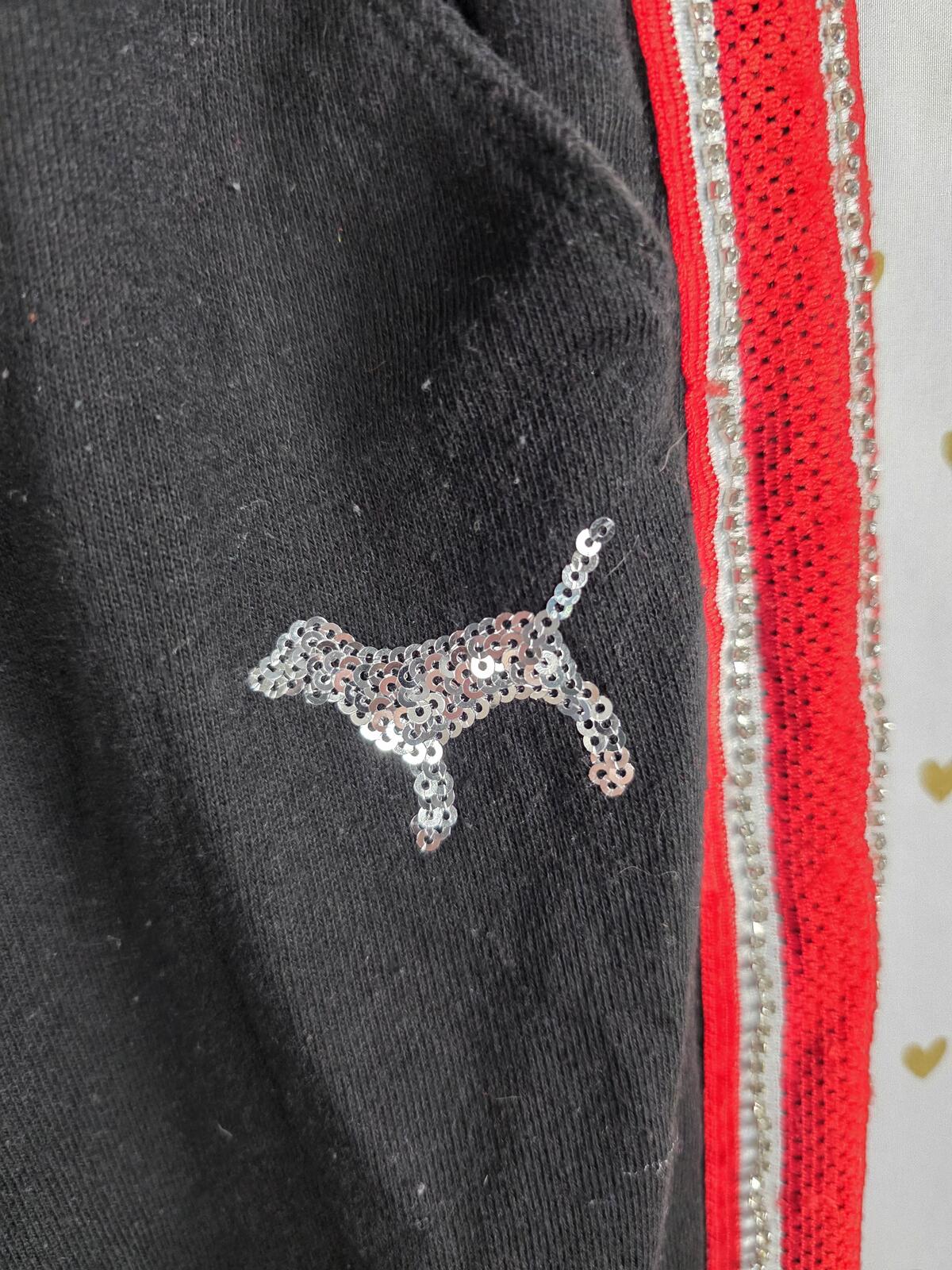 Victorias Secret PINK BLING LOGO BUTT Joggers Sweatpants Sweats LARGE