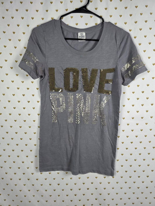 Victorias Secret PINK LOVE BLING Vintage Animal Print Y2k Tee Shirt MEDIUM