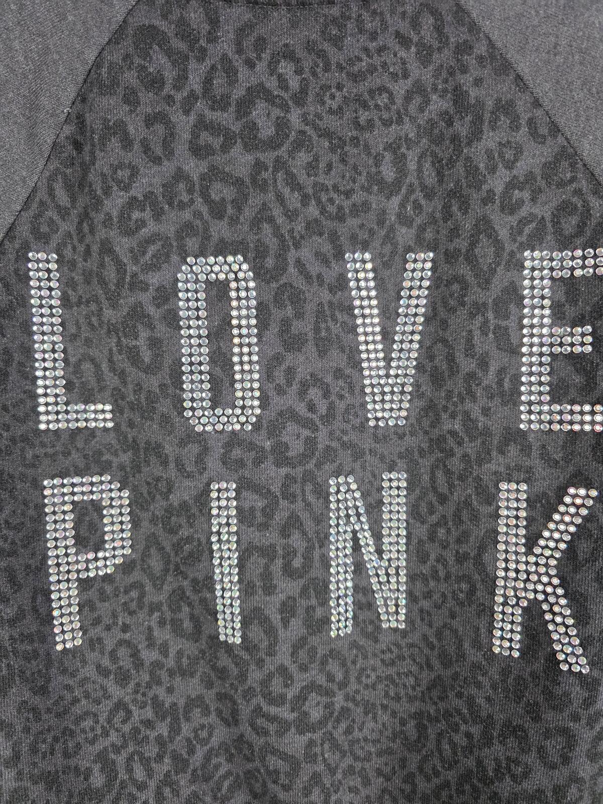 Victorias Secret Pink BLING CHEETAH LEOPARD Logo Varsity Bomber SMALL