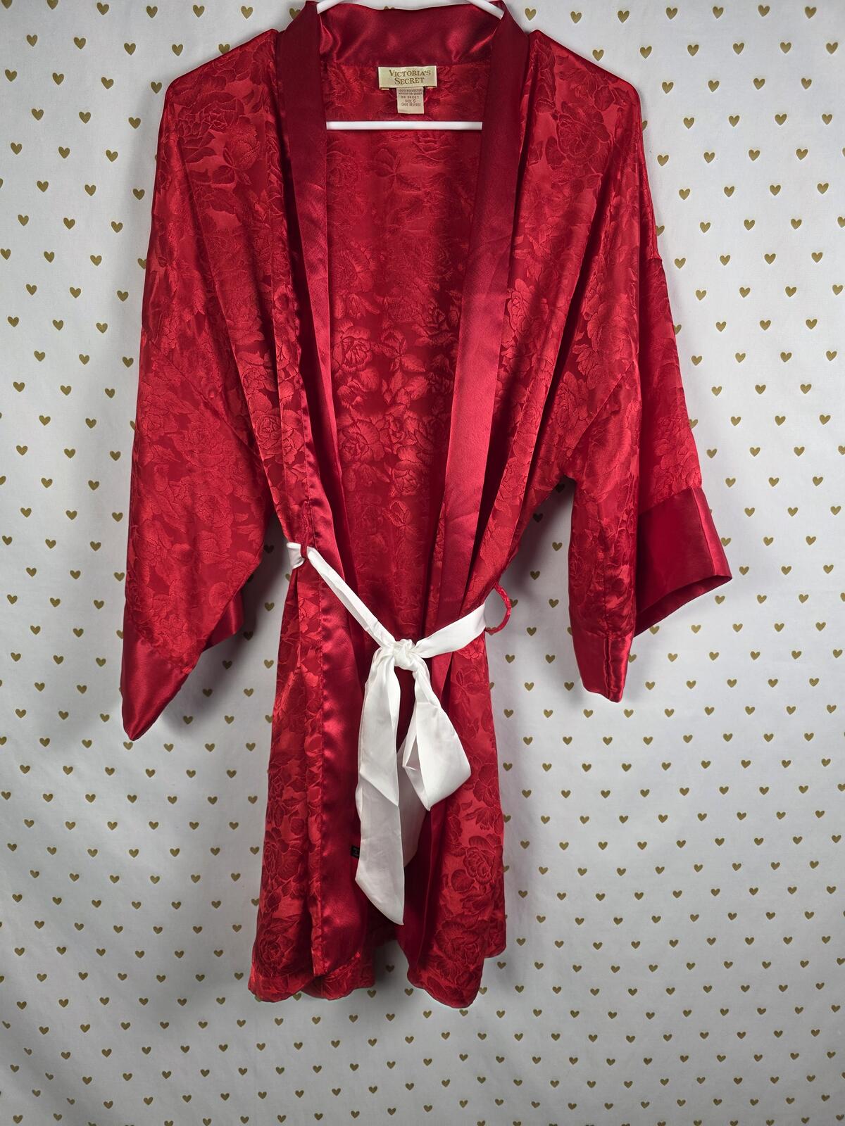 Victorias Secret VINTAGE Rose Gold Label Satin Silky Robe SMALL