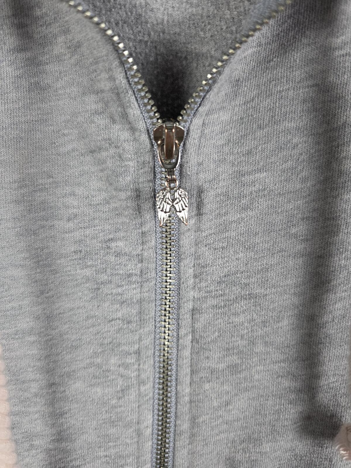 Victorias Secret WINGS Logo Hooded Jacket Full Zip Grey XS