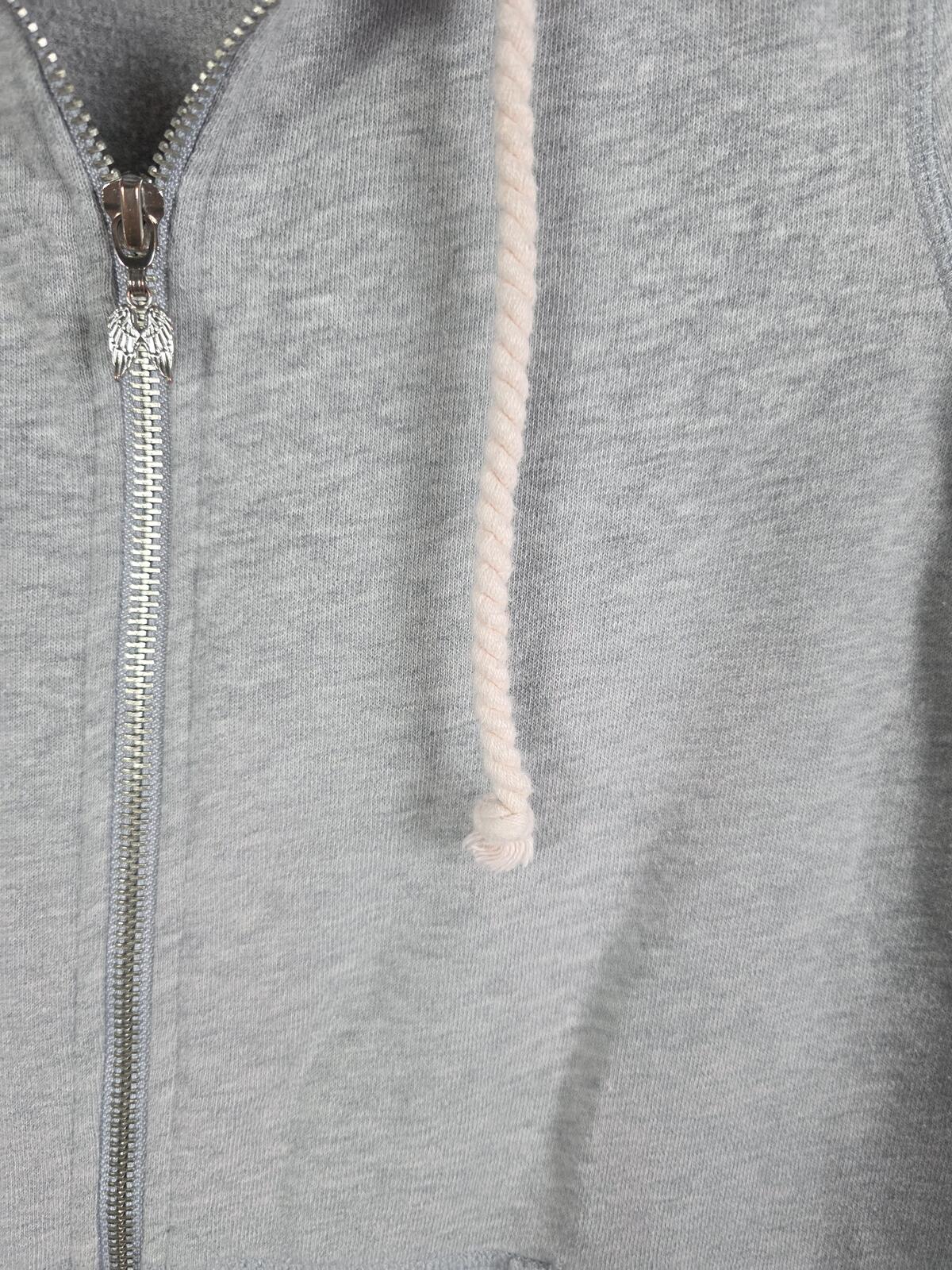 Victorias Secret WINGS Logo Hooded Jacket Full Zip Grey XS