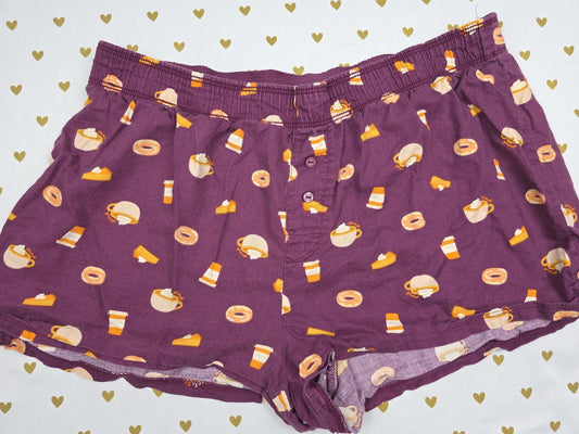 Victorias Secret PINK Donuts Coffee Sleep Shorts Boxers Pajama Bottoms Small