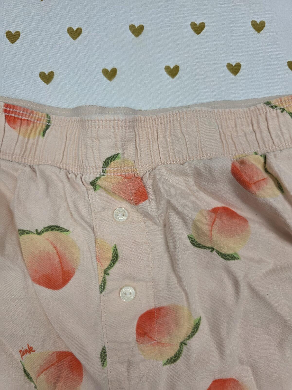 Victorias Secret PINK PEACHES Sleep Shorts Boxers Pajama Bottoms MEDIUM