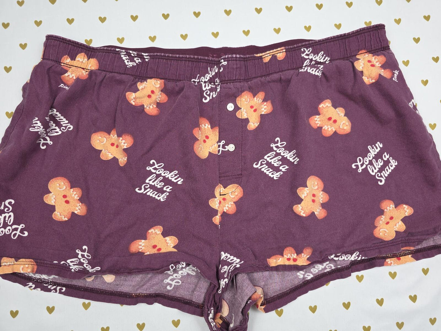 Victorias Secret PINK DONUTS COFFEE Sleep Shorts Boxers Pajama Bottoms SMALL