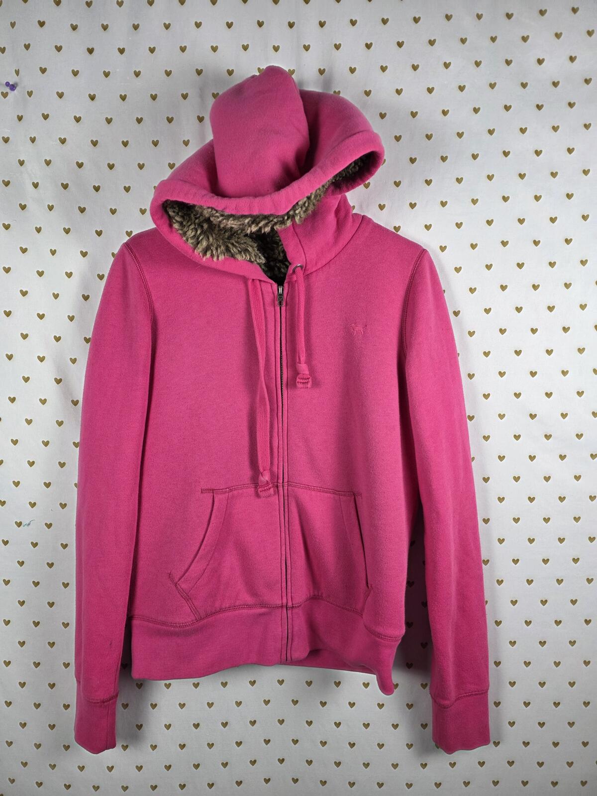 Victorias Secret Pink FUR LINED GRAIL CHEETAH BLING Hoodie Jacket Y2k MEDIUM