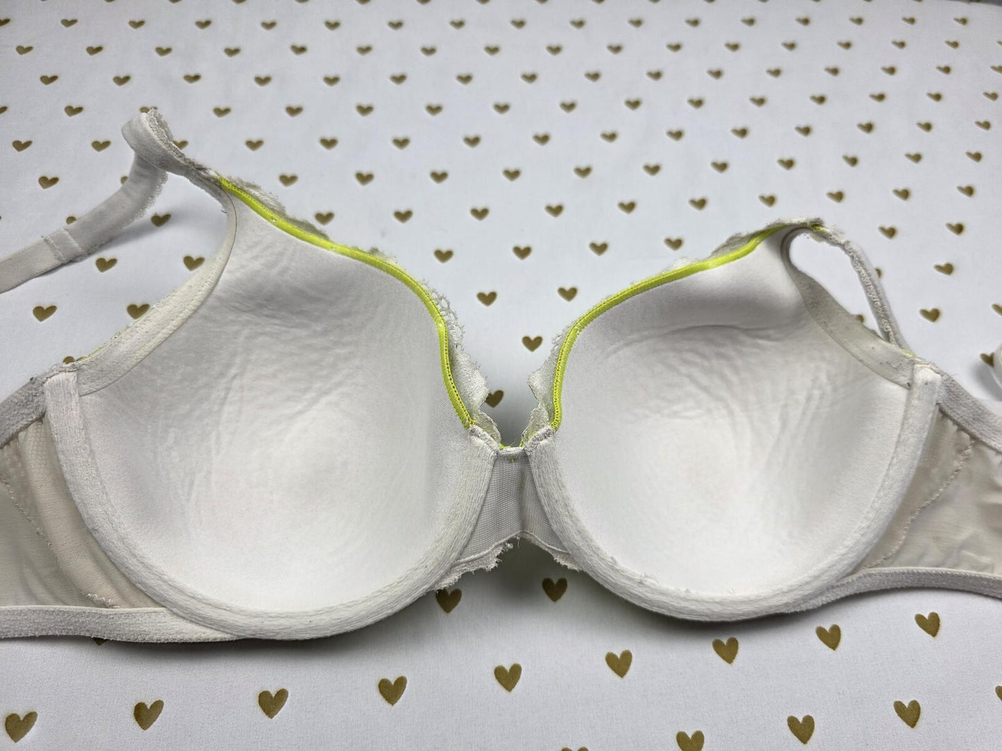 Victorias Secret Neon Lace Lined Perfect Coverage Bra 34D