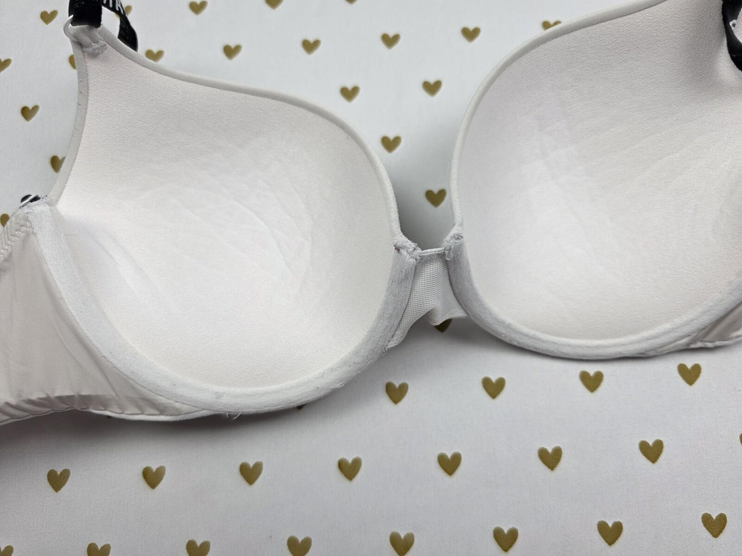 Victorias Secret White Logo Strap Perfect Shape Bra 32D
