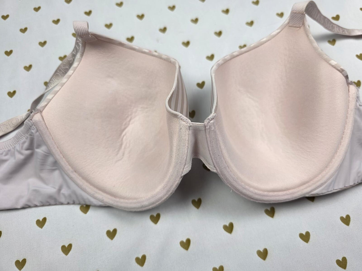 Victorias Secret Satin Striped T Shirt Lightly Lined Demi Bra 38B