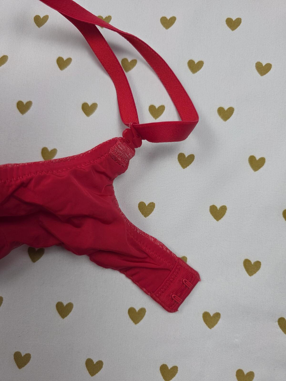 Victorias Secret Red Uplift Semi Demi Balconette Bra 34C