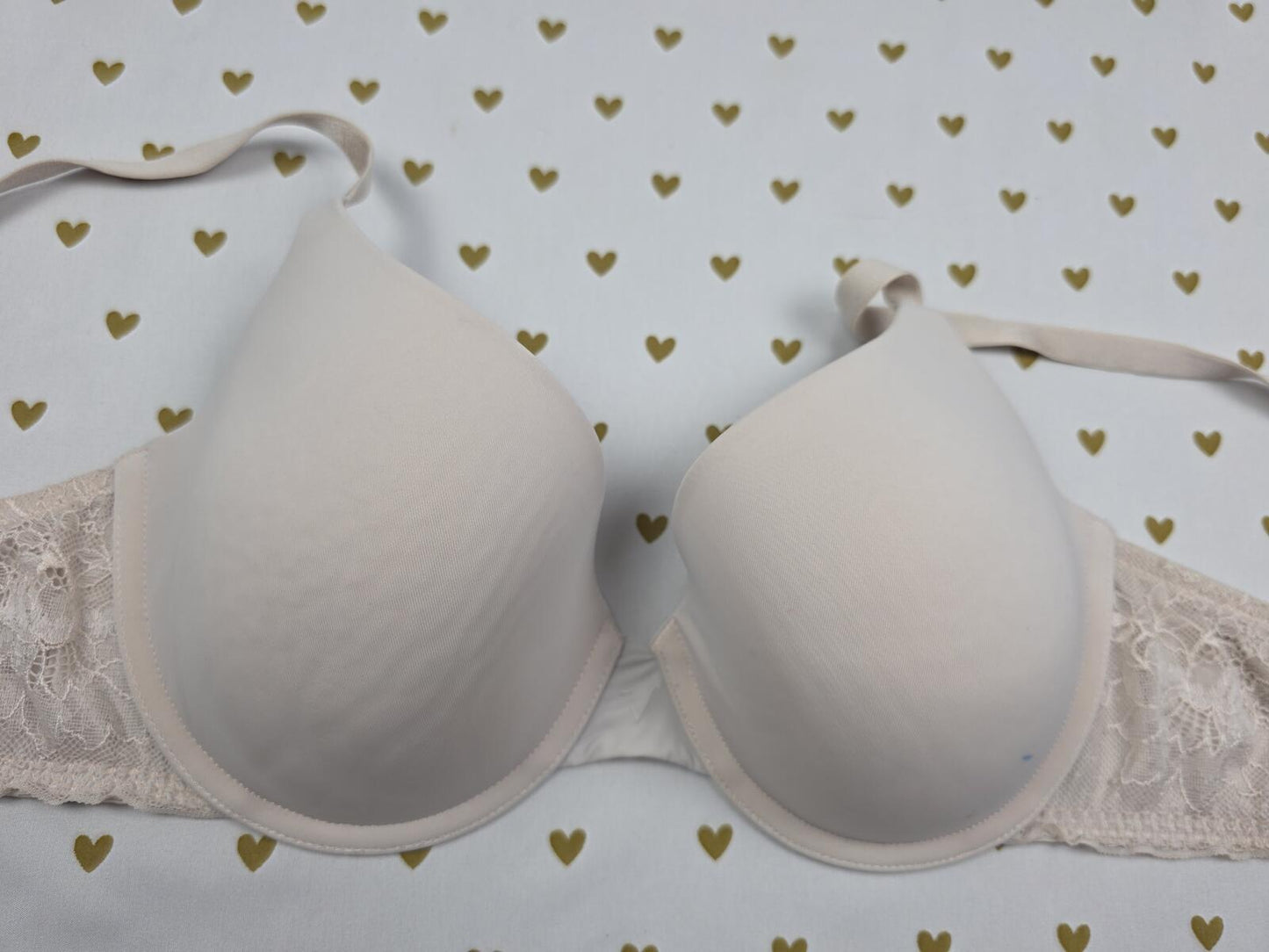Victorias Secret T Shirt Lightly Lined Demi Balconette Satin Lace Bra 36C