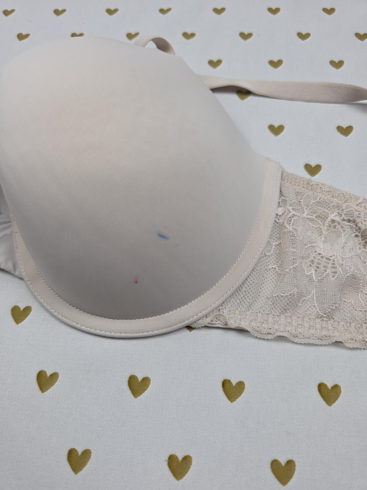 Victorias Secret T Shirt Lightly Lined Demi Balconette Satin Lace Bra 36C