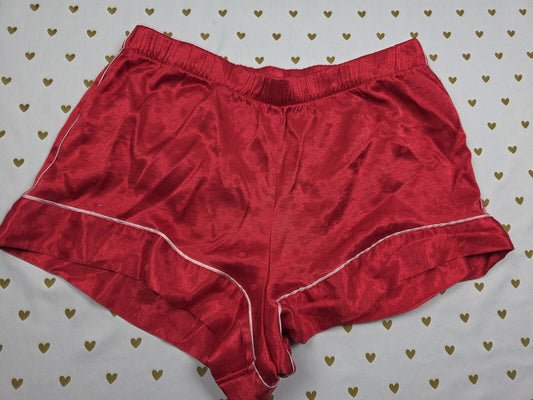 Victorias Secret Red Satin  Polka Dot Small Sleep Shorts Boxers Pajama Bottoms