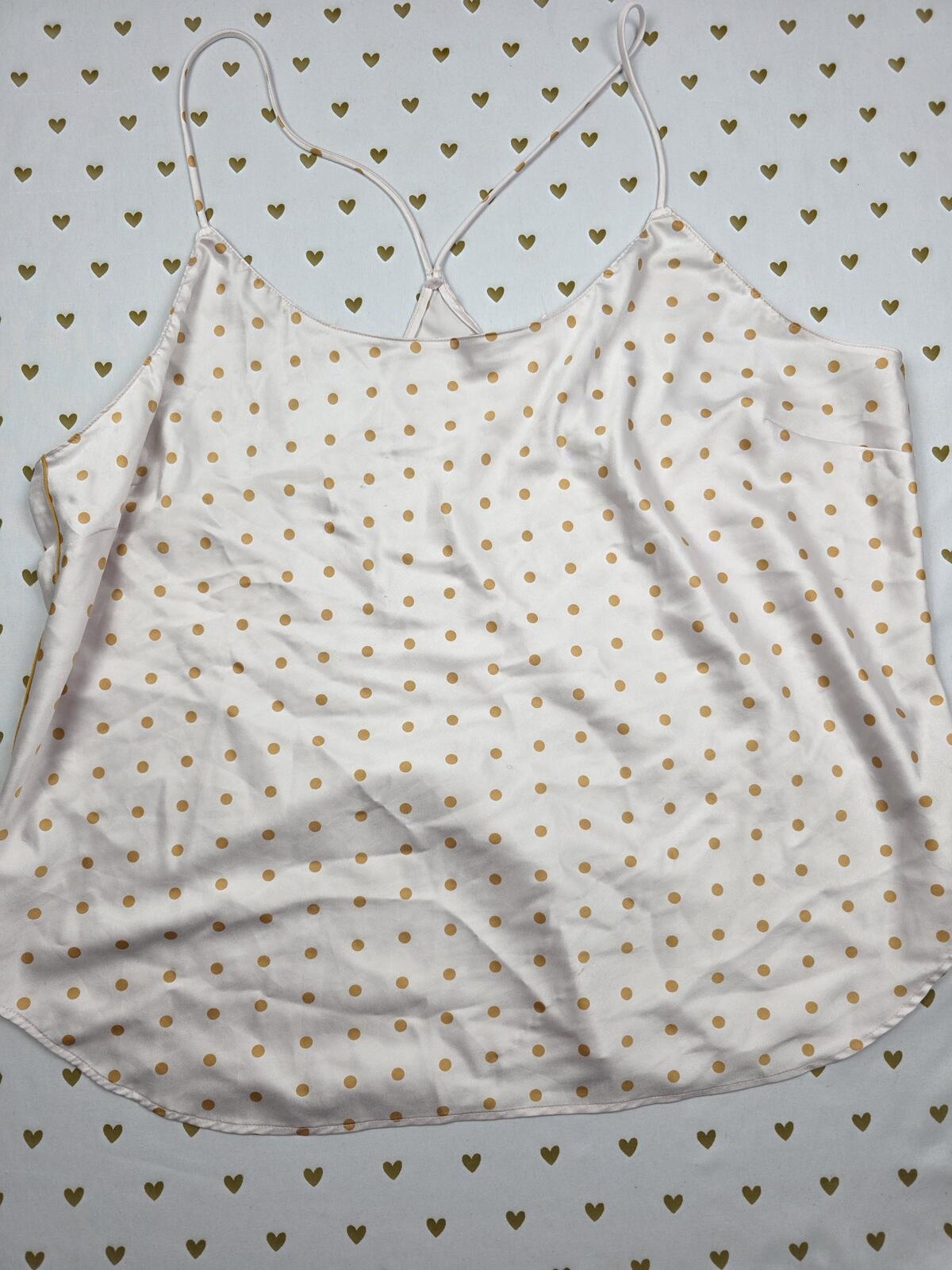 Victorias Secret Satin Silky Polka Dot Tank Top Babydoll XL