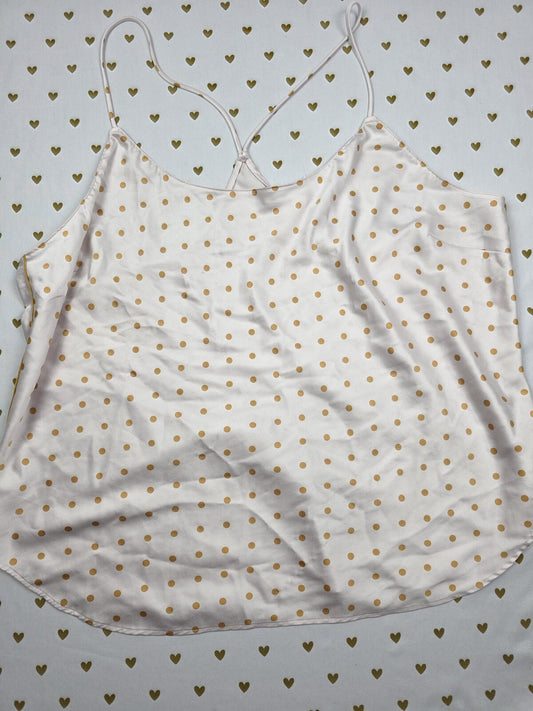 Victorias Secret Satin Silky Polka Dot Tank Top Babydoll XL