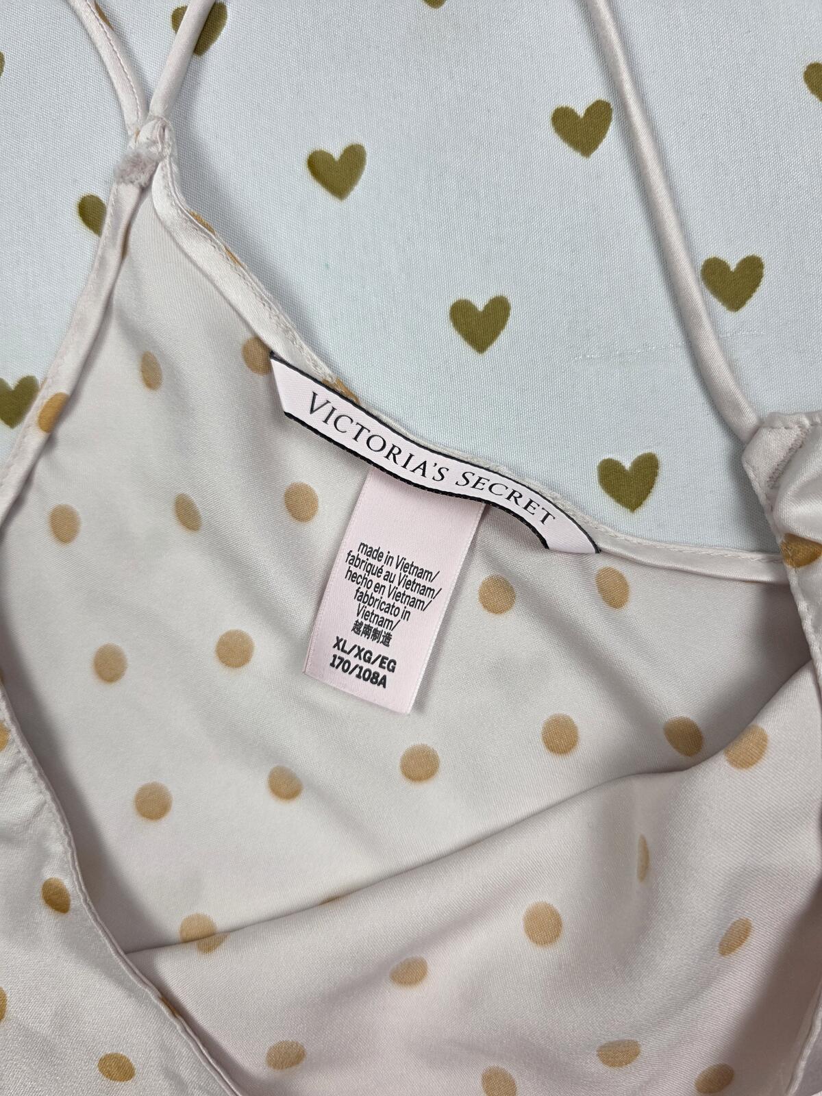 Victorias Secret Satin Silky Polka Dot Tank Top Babydoll XL