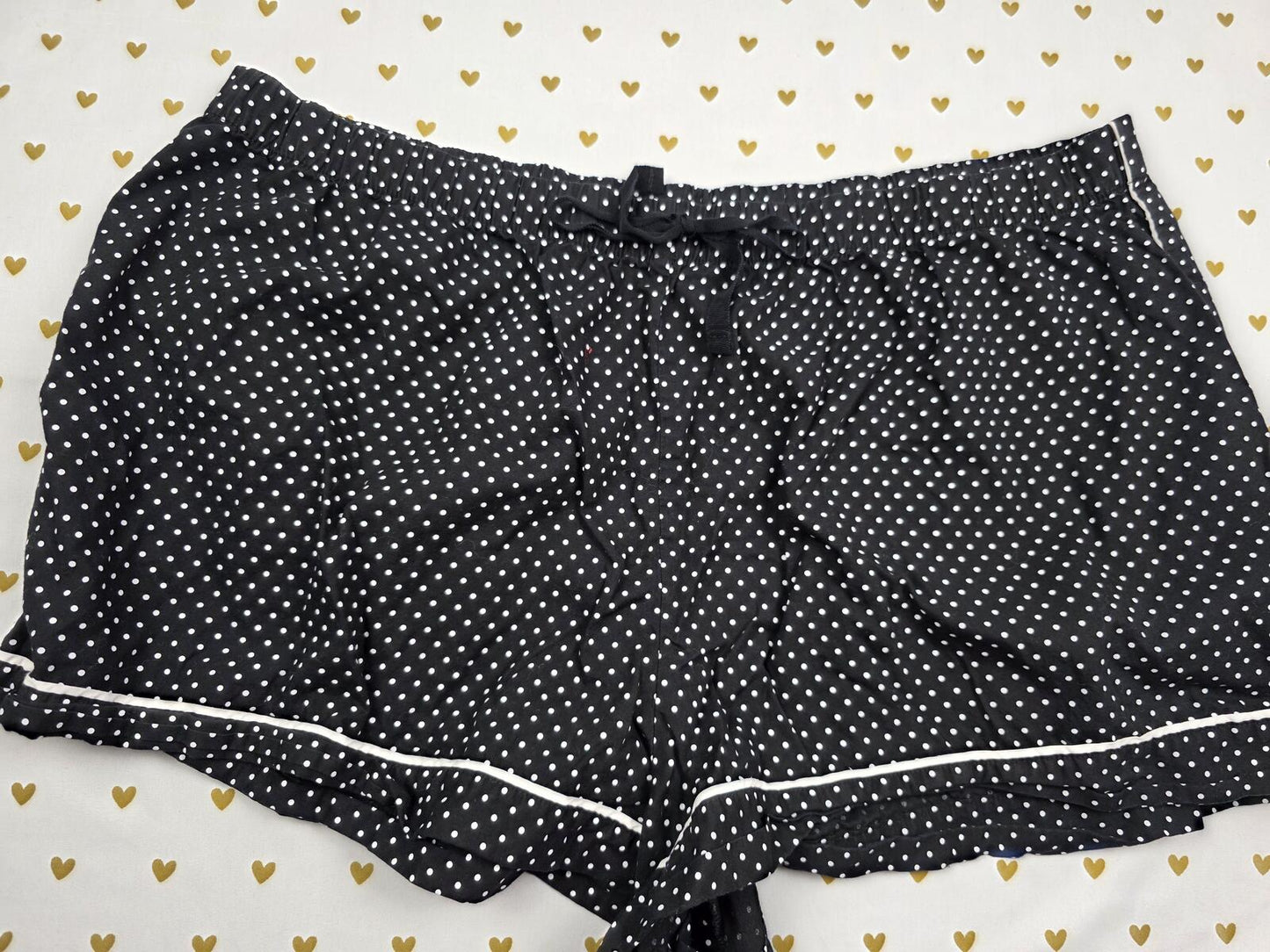 Victorias Secret Black Polka Dot 2XL XXL Sleep Shorts Boxers Pajama Bottoms