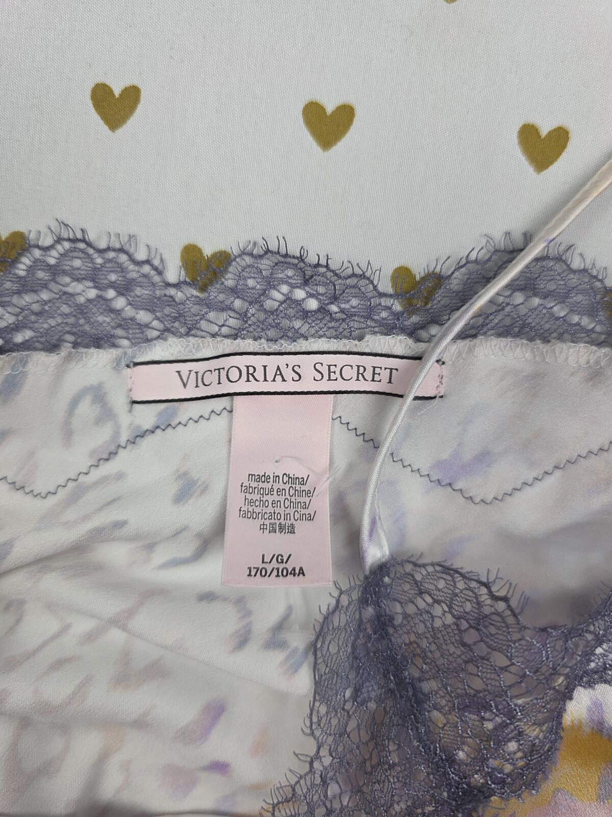 Victorias Secret SATIN Cheetah Leopard Rainbow Neon Tank Top Babydoll LARGE