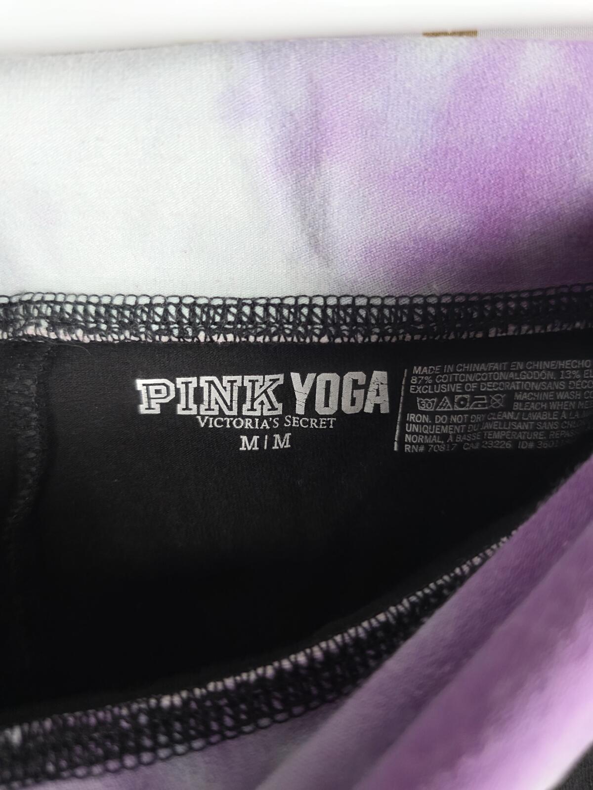 Victorias Secret PINK Vintage Capri FOLDOVER Yoga Pants Tye Dye MEDIUM