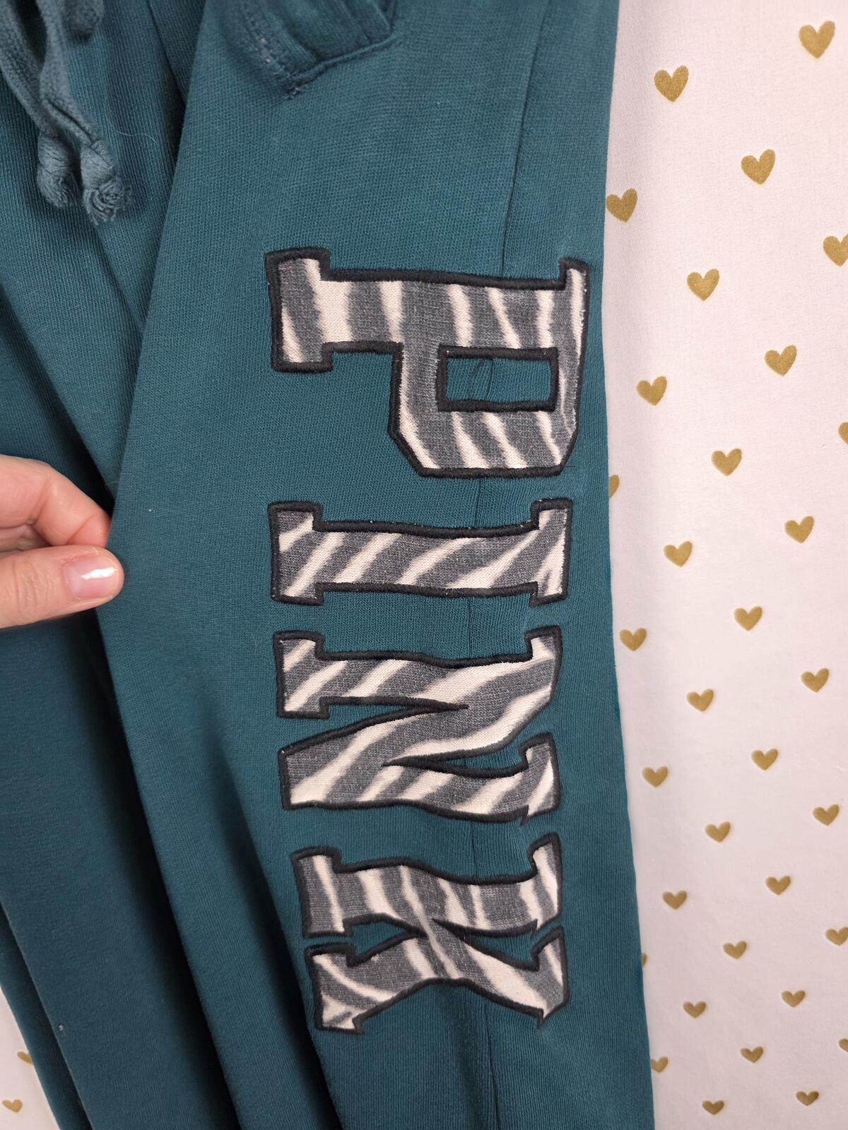 Victorias Secret PINK Zebra Print Logo XS Boyfriend DIaper Butt Flare Sweats