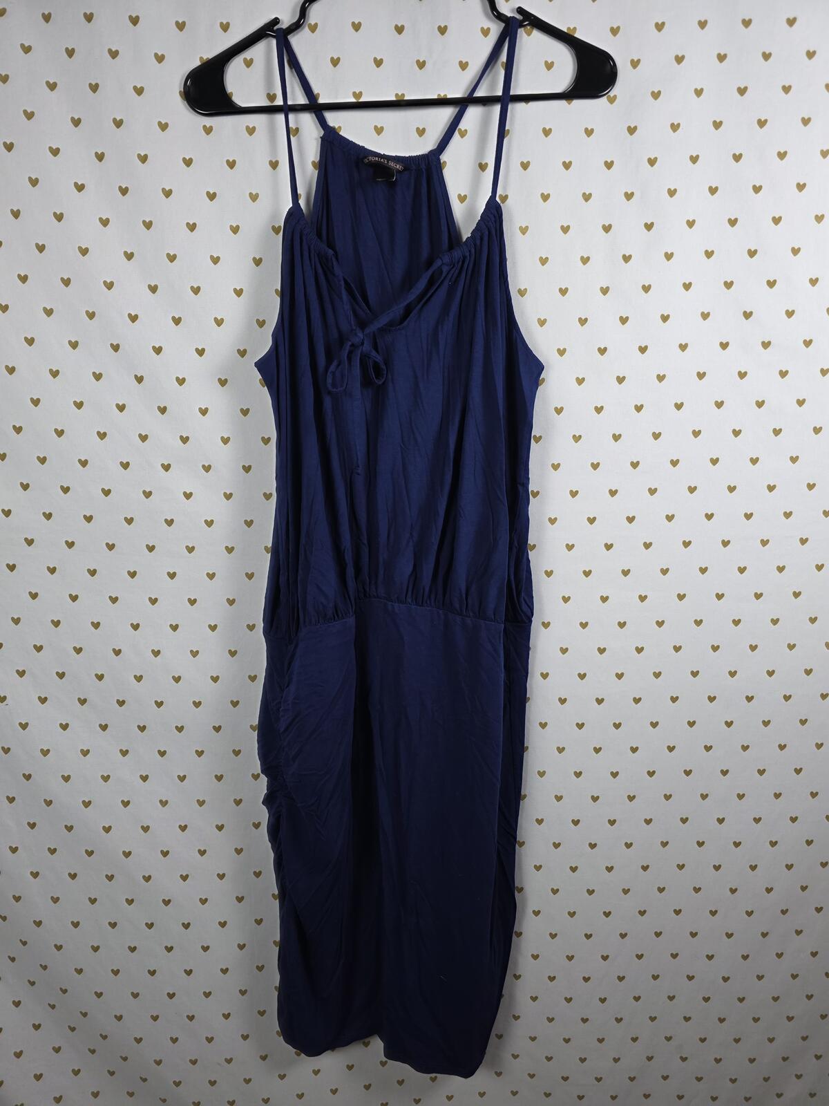 Victorias Secret Blue Ruched Sleeveless Dress Flowy MEDIUM