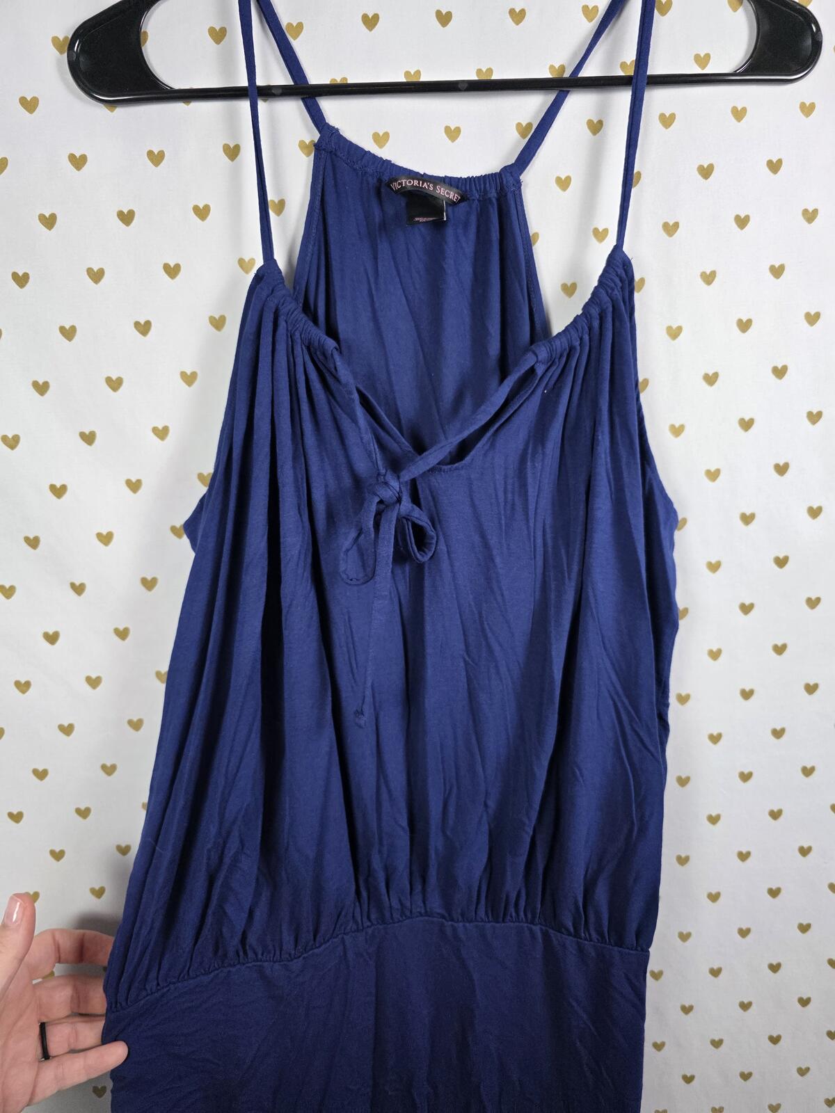 Victorias Secret Blue Ruched Sleeveless Dress Flowy MEDIUM