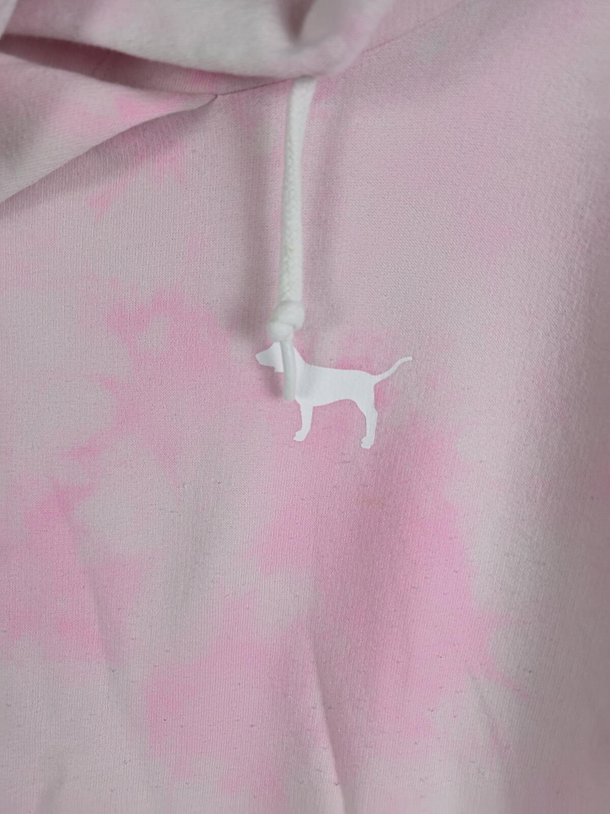 Victorias Secret Pink Pullover Hoodie Sweater Tye Dye Pockets Oversized SMALL