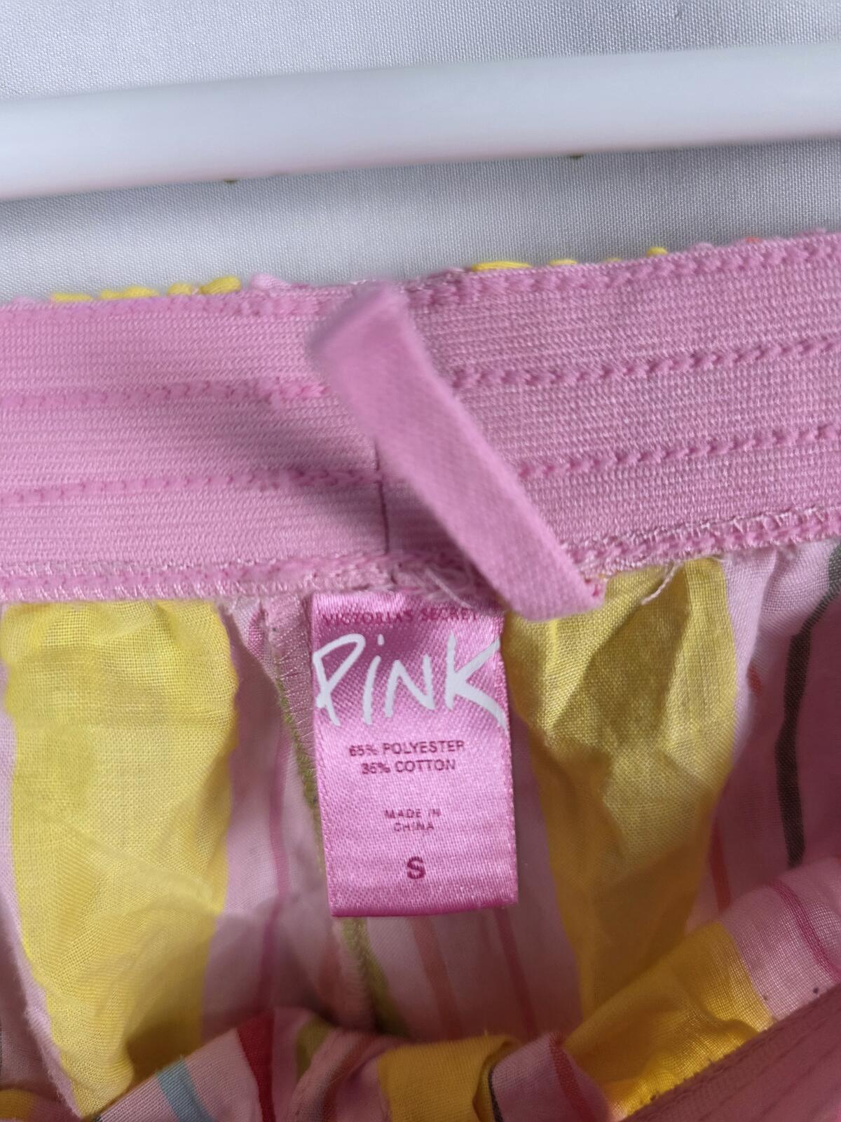 Victorias Secret PINK VINTAGE Y2k Small Striped Pajama Pants Bottoms PJ Sleep