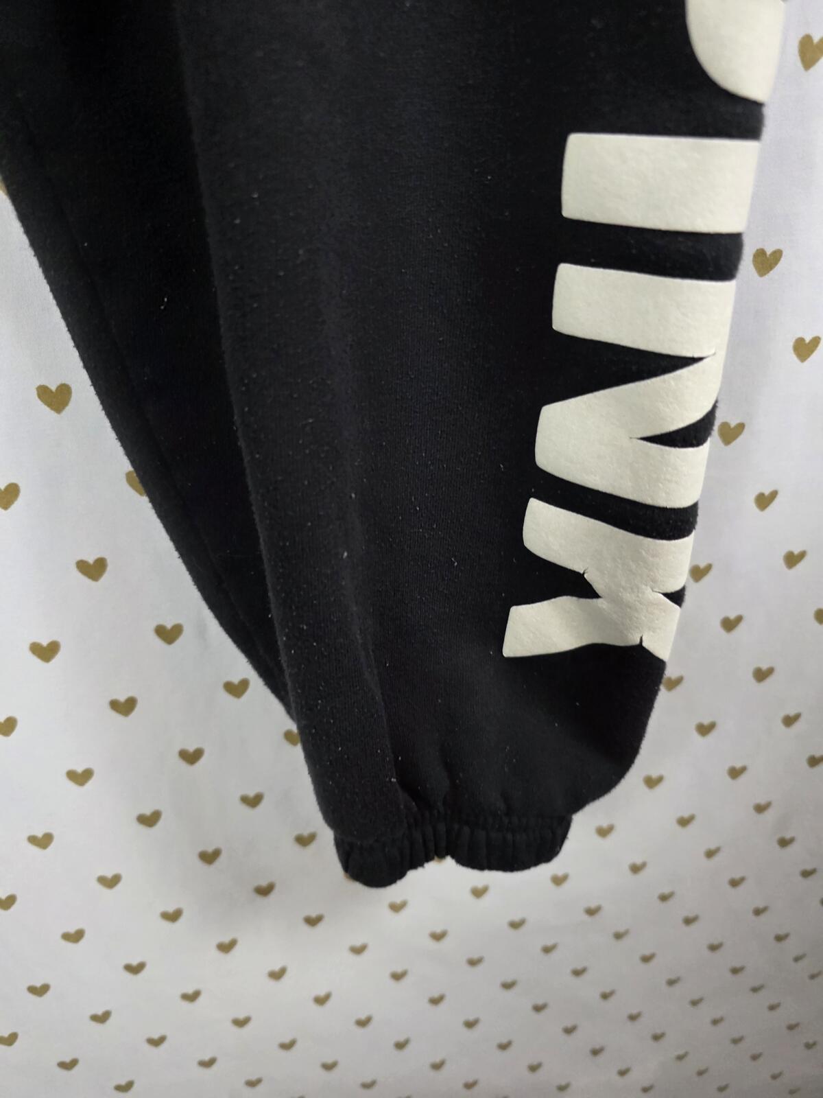 Victorias Secret PINK CAMPUS ORIGINALS Glitter Logo Joggers Sweatpants Sweats L