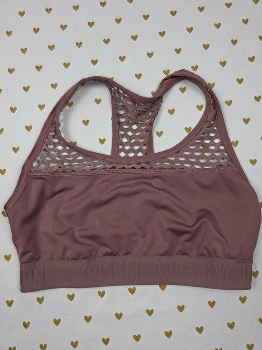 Victorias Secret Pink Active Rose Mesh Large Bralette Bra Top Tank
