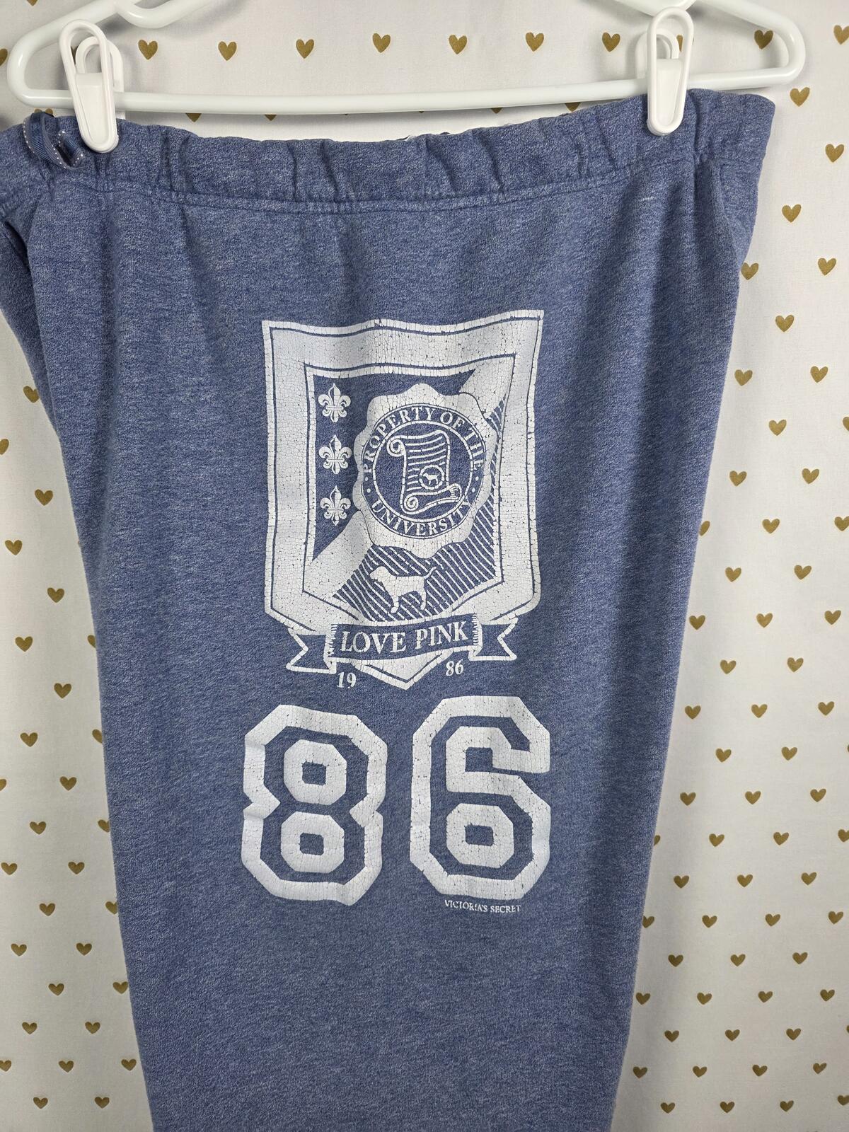Victorias Secret PINK Vintage UNIVERSITY 86 Sweats Sweatpants Joggers Med Large