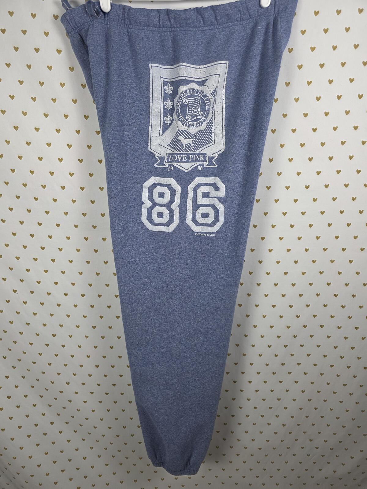 Victorias Secret PINK Vintage UNIVERSITY 86 Sweats Sweatpants Joggers Med Large