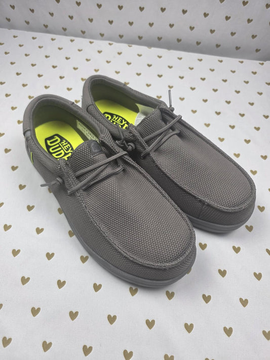 HEYDUDE Mens WALLY Comp Composite Toe Work Shoes sz 7 Dark Grey