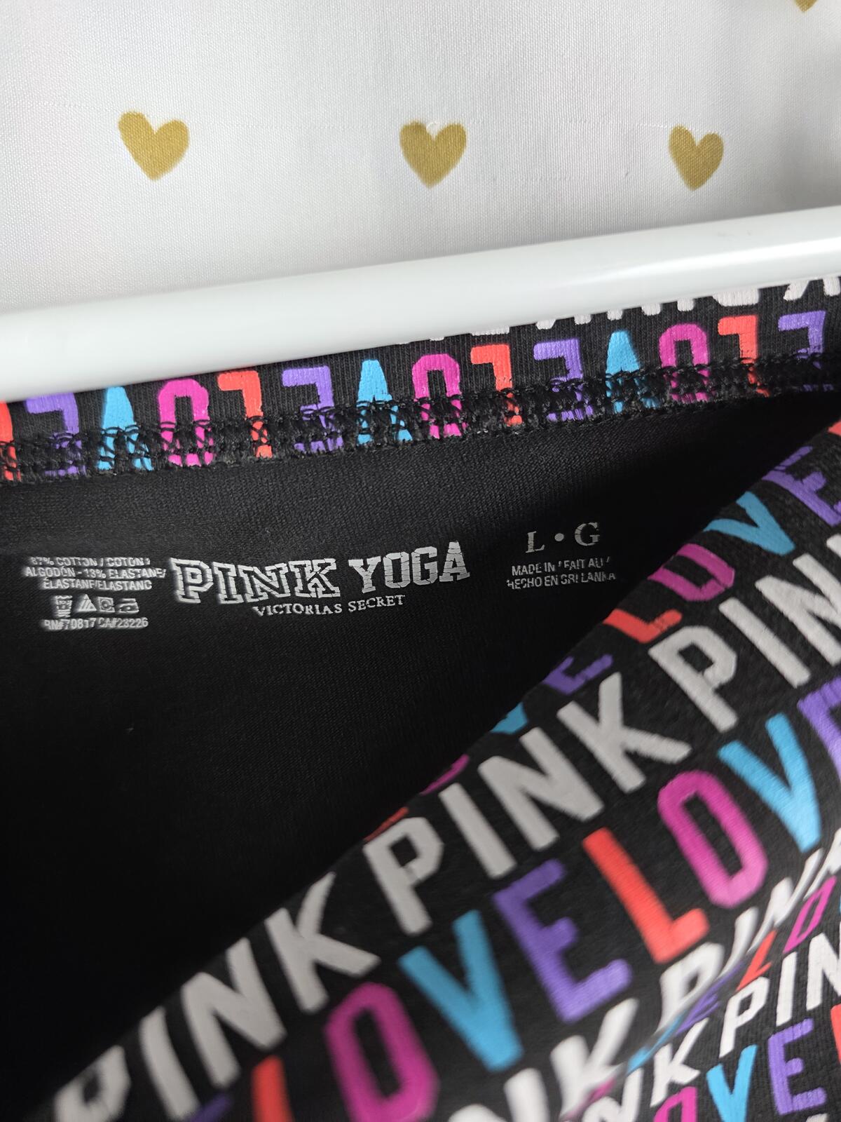 Victorias Secret PINK Logo FOLDOVER Yoga Pants Capri Cropped Y2k LARGE